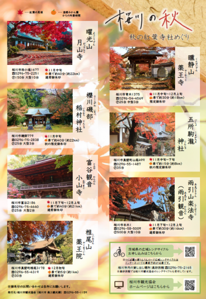『桜川の秋・紅葉寺社めぐり』の画像