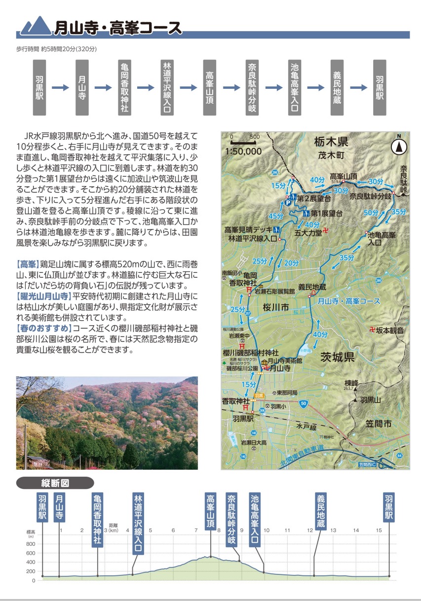『『ハイキングマップ【月山寺・高峯展望台コース】』の画像』の画像