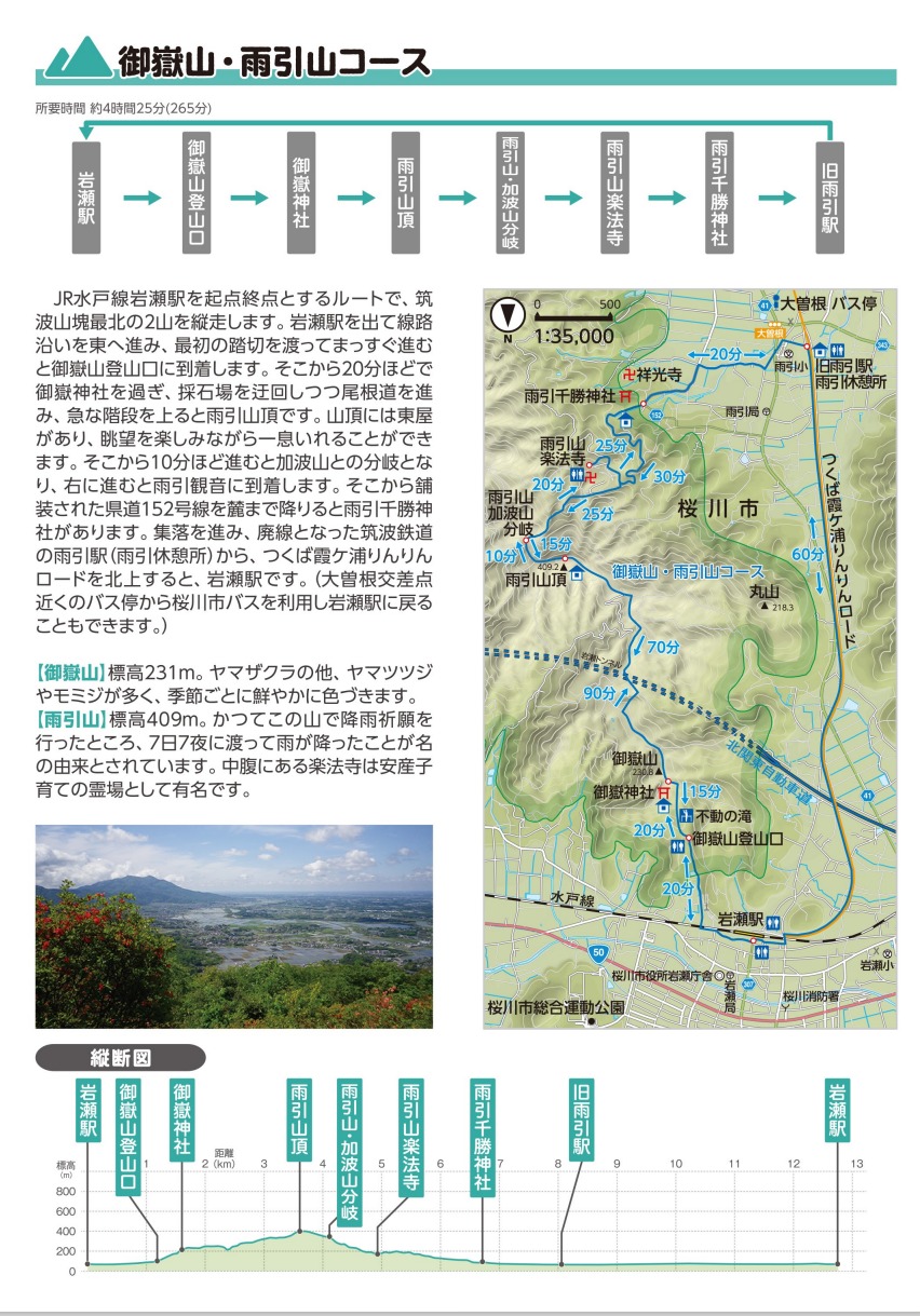 『『ハイキングマップ【御嶽山・雨引山コース】』の画像』の画像